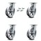 Service Caster 8 Inch Kingpinless V Groove Semi Steel Wheel Swivel Caster Set with Swivel Lock SCC-KP30S820-VGR-BSL-4 - alternate 1